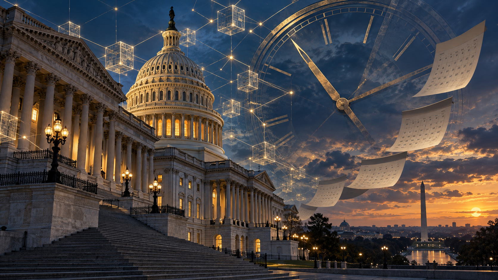 Ilustración editorial de El nuevo marco cripto de la CFTC podría quedar atrapado en el calendario electoral de 2028