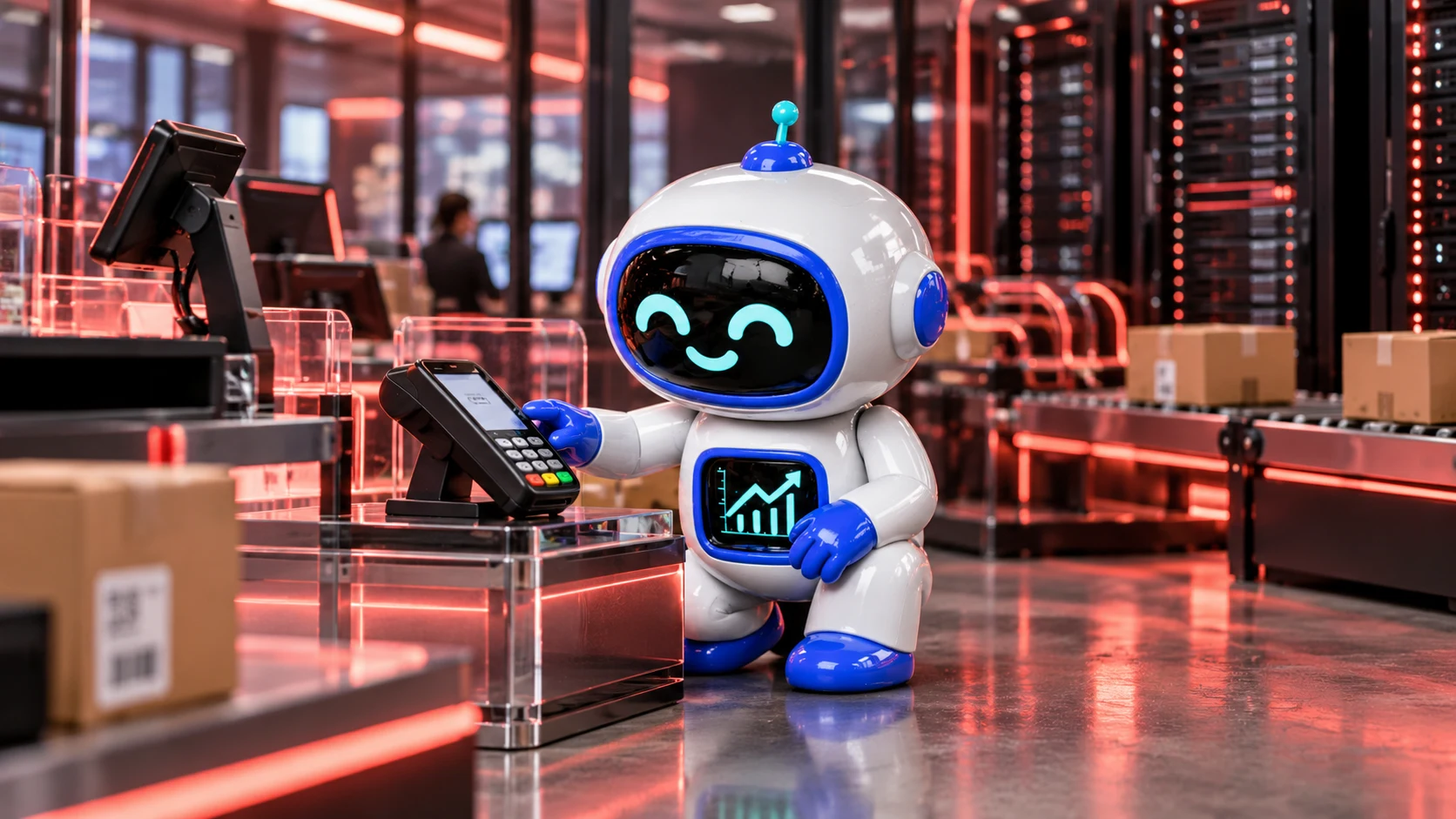 BolsaBot analiza un terminal de pagos en un centro tecnológico de Adyen
