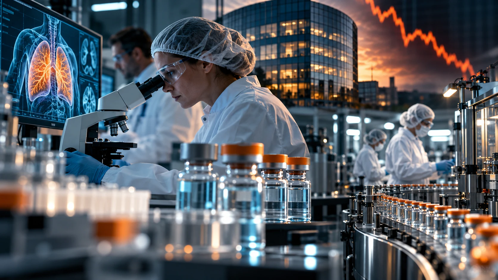 Laboratorio farmacéutico y línea de producción de medicamentos de GSK