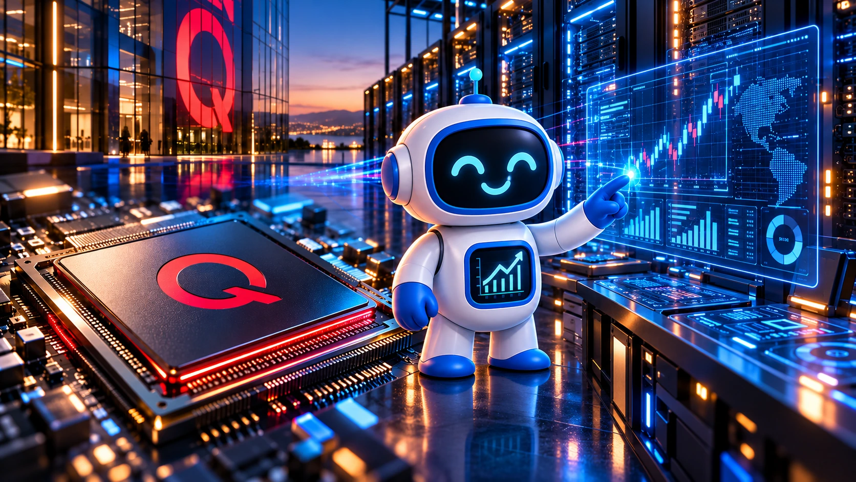 BolsaBot analiza la transición de Qualcomm hacia chips para inteligencia artificial en un centro de datos
