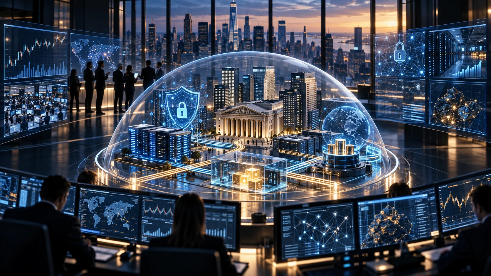 Composición editorial sobre supervisión financiera estadounidense, ciberseguridad y tokenización