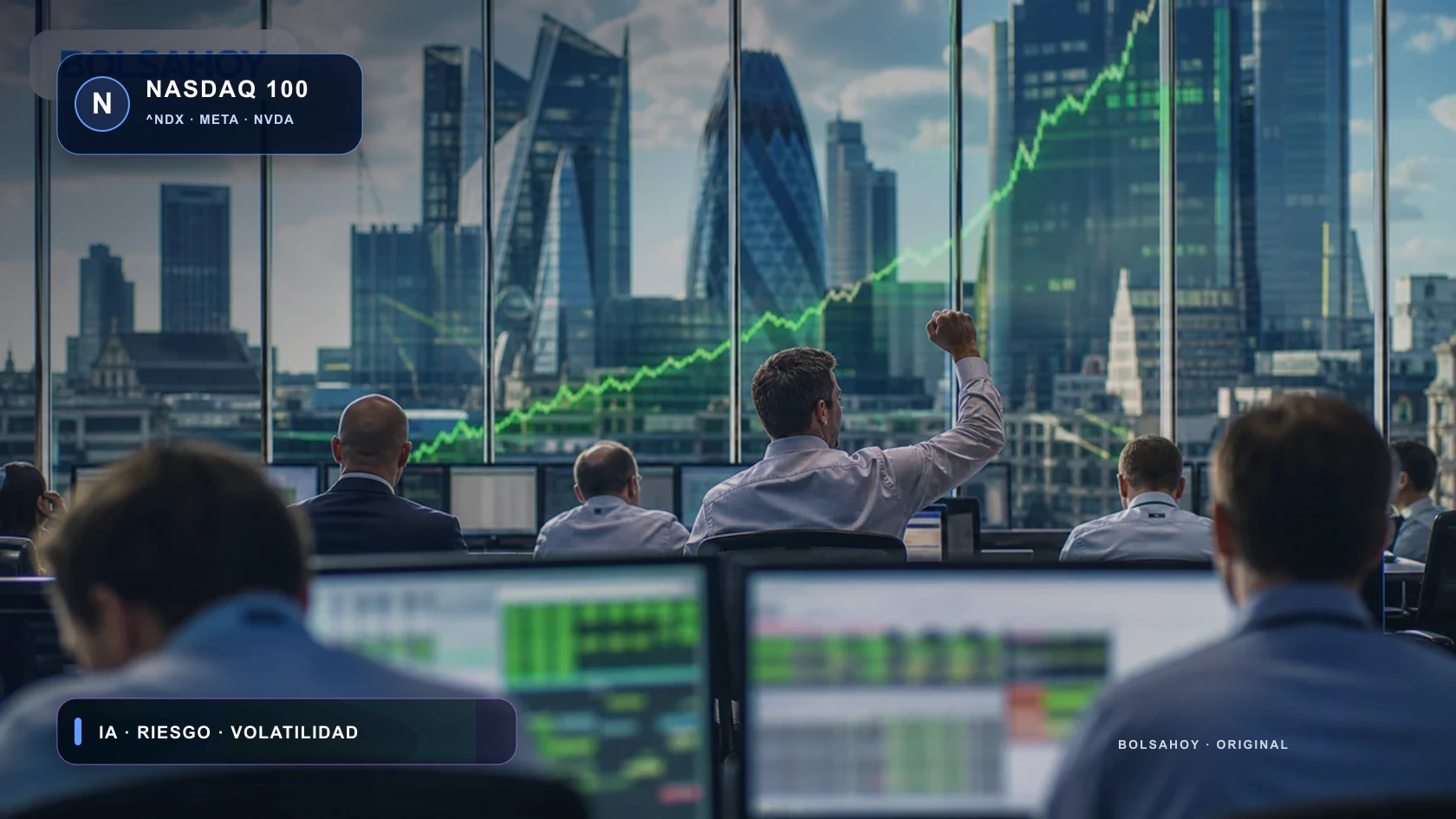 Composición editorial propia del Nasdaq, tecnología y riesgo de mercado